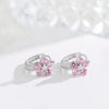 Cute Star Five Pink CZ Flower Small Circle Loop Huggie Hoop Earrings For Womens Children Girls Baby Kids Anti-Allergic Jewelry - Image 3