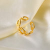 Twisted Link Chain Open Rings Stainless Steel Jewelry Gold Plated Adjustable Finger Rings For Women Party Gift - Image 3