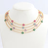 Iced Out Bling Rainbow Colorful Cubic Zirconia CZ Tennis Chain Women Charm Flower Choker Necklace Jewelry collares - Image 3