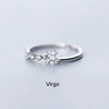 Minimalist Inlaid Cubic Zircon 12 Constellation Zodiac Sign Rings for Women Simple Silver Color Adjustable Ring Jewelry Gift - Image 9