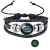 12 Zodiac Sign Glow in The Dark bracelet Bangle For Women Men Glass Constellations Charm Leather Rope Chains Jewelry - Image 38