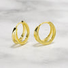 Silver Simple Glossy Double Ear Buckle for Women Unique Charm Party Hoop Earrings Jewelry Accessories - Image 6