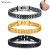 Double Layer Chain Bracelets for Men Stainless Steel Punk Jewelry Antique Christmas Gift Foxtail Male Pulseira Accessory - Image 1