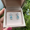 Women's Dangle Earrings with Blue Water Drop Cubic Zirconia Wedding Party Accessories Fancy Birthday Gift Jewelry - Image 4
