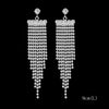 Long Tassel Drop Earrings for Women Silver Color Rhinestone Crystal Hanging Dangle Earring Bridal Wedding Jewelry - Image 27