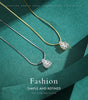 MODIAN New Dazzling Clear CZ Pendant 925 Sterling Silver Luxury Square Snake Chain Necklace For Women Wedding Gold Fine Jewelry