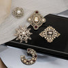 British Vintage Baroque Design Brooch Pins Rhinestone Pearl Flower Brooch Coat Cuff Accessories for Women - Image 4