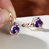 Mystic Rainbow Zircon Flower Earrings Multicolor Crystal Round Stone Hoop Earrings Rose Gold Color Engagement Earrings For Women - Image 3