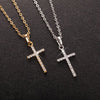 Crystal Cross Pendant Necklace in Gold-Tone or Silver-Tone - Image 1