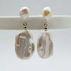 Baroque Women's Earrings Drop Shape White Freshwater Pearl Pendant Handmade Jewelry - Image 7