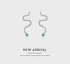 MODIAN Winter Trendy Black Snake Earrings Real 925 Sterling Silver Luxury Animal Punk Earrings For Women Party Fine Jewelry