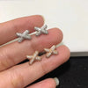 Cubic Zirconia X Letter Earrings Women Jewelry Quality Stud Earrings Classical - Image 1