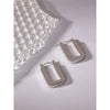 Stainless Steel Rose Gold Square Hoop Earrings for Women Simple Metal Plated Charm Jewelry Gift - Image 6