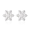 Selling Simple Stylish Women Snowflake Earrings Female Flower Stud Earring Girls Stainless Jewelry - Image 3