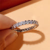 Slim Brass Band Ring with Cubic Zirconia Accents in Gold-Tone or Silver-Tone - Image 4