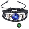 12 Zodiac Sign Glow in The Dark bracelet Bangle For Women Men Glass Constellations Charm Leather Rope Chains Jewelry - Image 25