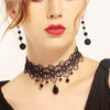 Gothic Chokers Black Beaded Flowers Sexy Lace Neck Choker Necklace Vintage Tassel Chain Women Steampunk Halloween Jewelry - Image 4