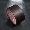 Black Brown Leather Bracelet For Men Punk Vintage Wide Cuff Bracelets Jewellery - Image 3