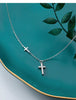 Modian Shining CZ Thick Cross Sterling Silver 925 Pendant Necklace for Women Adjustable Simple Necklace Fine Jewelry Accessories