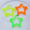 Geometric Big Star Heart Neon Acrylic Hoop Earrings For Women Punk Fluorescent Green Yellow Big Round Hoop Party Jewelry - Image 1