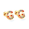 Stainless Steel Initials Letters A-Z Stud Earrings For Women Girls Gold Color Cubic Zirconia Small Mini Earrings Gifts - Image 22