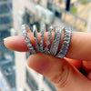 Contracted Design Women's Ring with Brilliant White Cubic Zirconia Wedding Party Daily Wearable Statement Jewelry - Image 15