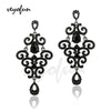 Rhinestone Drop Earrings Vintage Hollow Big Dangle Earrings Jewelry For Women Gift - Image 8