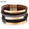 Multilayer Leather Bracelet for Men Metal Bar Charm Black Braided Wide Wrap Man Bracelets Bangles Boho Punk Jewelry - Image 1