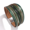 Bohemian Contrast Color Splice Slim Stripe Leather Bracelet for Women Multilayer Wide Wrap Bracelet Couple Jewelry Gift - Image 9