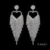 Long Tassel Drop Earrings for Women Silver Color Rhinestone Crystal Hanging Dangle Earring Bridal Wedding Jewelry - Image 13