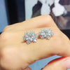 Snowflake Stud Earrings Full Cubic Zircon Bling Bling Women Ear Accessories Christmas Gift Jewelry - Image 5