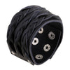 Leather Wide Cuff Bangles Punk Vintage Three Layers Wide Black Brown Men Jewelry Bracelets - Image 35