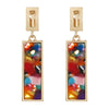 5 Color Korea Simple Geometric Square Clip on Earrings for Women Golden Colorful Resin Non Pierced Ear Clips - Image 8