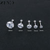Zemo 3-8mm 316L Stainless Steel Crystal Studs Earrings with CZ for Women 4 Colors Rhinestone Earring Stud Party Ear Jewelry Gift - Image 2