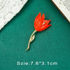 Vintage Palace Plant Flower Baroque Brooch Red Enamel Pearl Brooch Pin Woman Party Accessories - Image 20