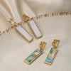 5 Color Korea Simple Geometric Square Clip on Earrings for Women Golden Colorful Resin Non Pierced Ear Clips - Image 5