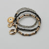 Three Set Bracelets For Women Black Glass Bead Gift Snake Evil Eye Charms Design Elastic Jewelry Party Accessories - Image 8