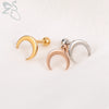 ZS 3 Color Rose Gold Moon Stud Earrings for Women Stainless Steel Cartilage Helix Piercing Earrings Steel Gold Ear Stud Jewelry - Image 1