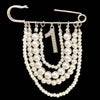 Handmade Metal Pearl Chain Greek Sorority Rhinestone Initial Number1 To Number 31 Brooches Apparel Jewelry - Image 1