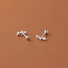 Silver Minimalism Charm Zircon Geometric Bead Stud Earrings for Women Korean Teen Party Jewelry Gift - Image 6