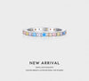 Modian Real 925 Sterling Silver Rainbow Candy Color Crystal Exquisite Classic Finger Ring For Women Wedding Engagement Jewelry
