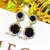 Cool Black Color Flower Drop Earrings for Women Geometry Round Heart Leaf Butterfly Crystal Party Jewelry Summer Gift - Image 34