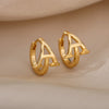 Initial Letter Stud Earrings For Women Stainless Steel Letter A-Z Piercing Earring Korean Jewelry Gift - Image 2