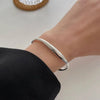 Silver Color Geometry Double Side Love Heart Stitching Bracelet Unique Design Jewelry - Image 3
