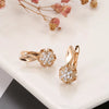 Circle Zircon Earrings Rose Gold Hollow Snowflake Inlay Zircon Wedding Women Earrings Hoops Golden Jewelry Earrings - Image 5
