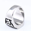 Punk Titanium Steel Ring for Men Jewelry Flat Black Stone Valknut Signet Ring Odin Symbol Norse Viking Biker Ring BR8-037 - Image 6