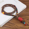 Vintage Handmade Necklace Nepal Buddhist Mala Wood Beads Pendant Necklace Ethnic Fish Horn Long Statement Men Women's Jewelry - Image 11