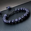 4 6 8mm Blue Sandstone Beads Bracelets Bangles for Women Men Handmade Stone Braided Bracelet Shining Wrist Jewelry - Image 2