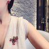 Elegant Retro Green Cranberry Brooch Metal Pin Pearl Plant Leaf Brooches For Women Collar Accessories Jewelry - Image 3