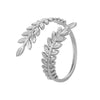316L Stainless Steel Leaf Cross Opening Ring For Woman French Elegant 2 Color Wedding Jewelry Holiday Gift Beautiful - Image 6